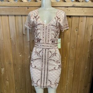 Verte  Rose Pink Embellished Dress Size S M L